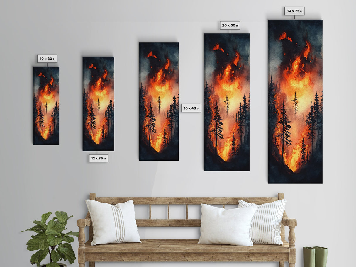 Serene Deer by Lake Canvas Print – Forest Scene, Deer Drinking Water, Rustic Wall Art, Landscape Painting, Living Room Art, Above Sofa Wall Art