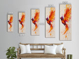 Watercolor Phoenix in Majestic Flight with Stunning Detail – Inspiring Firebird Canvas Print, Perfect Wall Art for Bedroom or Study Spaces