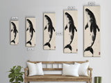 Majestic Humpback Whale in Striking Monochrome Ink Style – Sophisticated Canvas Print for Marine Life Enthusiasts and Nautical Wall Decor