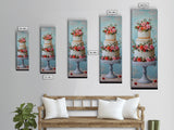 Wedding Decor Painting Print of a Wedding Cake - Framed Canvas Print - Wedding Decorations - Wedding Art - Tall Skinny Wall Art - Narrow Art