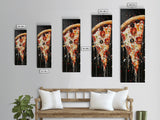 Pizza Painting Wall Art - Framed Canvas Print - Funky Kitchen Art - Kitsch Decor - Restaurant Wall Art