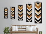 Retro Chevrons Wall Art - Framed Canvas Print - Mid Century Modern Wall Art - Unique Home Decor - Tall Narrow Art - Skinny Art