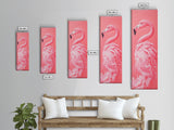Preppy Dorm Room Wall Art Gift For Her, Framed Canvas Print, Pink Flamingo Painting, Tall Skinny Art, Narrow Wall Art, Skinny Art