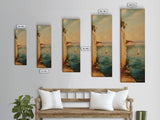 Nautical Seascapes Framed Canvas Print - Sailboat In The Bay - Sailboat Painting - Nautical Art - Coastal Home Decor - Coastal Oil Painting