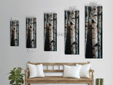 Birch Tree Forest Framed Canvas Print Rustic Wabi Sabi Woodland Art Minimalist Bedroom or Living Room Fall Wall Art Decor