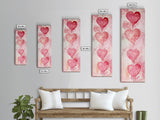 Watercolor Dripping Hearts Framed Canvas Print, Romantic Pink Abstract Art, Light Pink Wall Decor Valentine’s Day Gift Bedroom Art