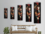 Abstract Horse Painting Framed Canvas Print Colorful Chicano Art Bold Moody Southwest Long Narrow Wall Art Bedroom or Living Room