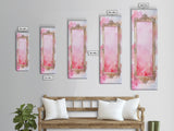 Ornate Frame Canvas Print, art nouveau-inspired pink framed decor with a touch of wabi sabi, classic vertical wall art for elegant spaces.