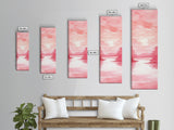 Serene Sunset Landscape Painting Framed Canvas Print with Light Pink Tones for Calm Living Room Art or Above Sofa Wall Decoration