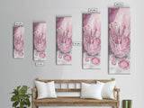 Makeup Brushes Canvas Print - Pink Abstract Art of Beauty Tools, Feminine Wall Art, Gift Idea for Her, Minimalist Room Decor