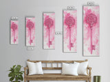 Intricate Key Art Framed Canvas Print Light Pink Wall Art Rustic Decor Minimalist Art Tall Skinny Art Above Couch Art Gift Idea