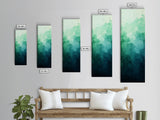 Deep Gradient Watercolor Canvas Print in Green and Teal, Sage Green Wall Art, Moody Art, Vertical Wall Art, Living Room Art, Gift Idea