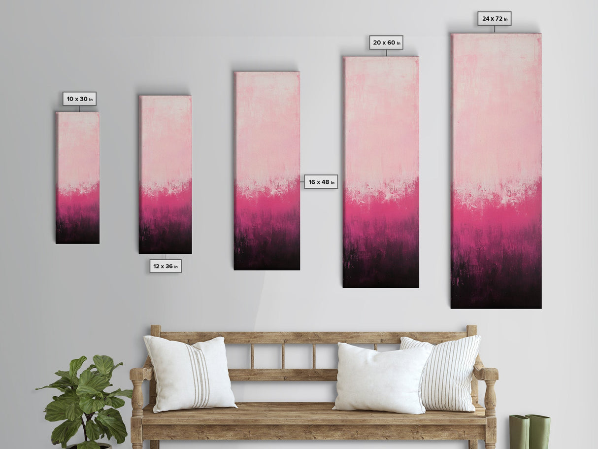 Gradient Pink Ombre Framed Canvas Print Light Pink Abstract Wall Art Bedroom or Living Room Coastal Cowgirl Aesthetic