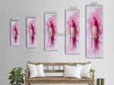 Classic Pink Lipstick Canvas Print Feminine Wall Art Makeup Lover Gift Light Pink Rustic Decor Vertical Artwork Girly Aesthetic