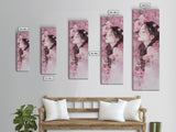 Romantic Rose Girl Painting Framed Canvas Print Pink Wall Art Bedroom Decor Feminine Rose Painting Above Bed Artwork Gift Idea