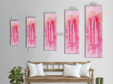 Light Pink Lipsticks Framed Canvas Print, Modern Whimsical Art, Abstract Vertical Art for Makeup Room or Girly Dorm Wall Decor