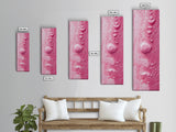 Pink Texture Abstract Framed Canvas Print, Minimalist Blotter Art in Light Pink Tones, Skinny Wall Art for Modern Bedroom or Office
