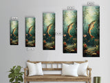 Underwater Trout Scene Canvas Print Rustic Wall Art Fly Fishing Art Wildflower Painting Skinny Art Vertical Rustic Decor