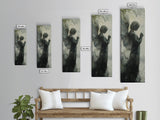 Watercolor Angel Canvas Print with Elegant Moody Design, Dark Angels Wall Art Gift Idea, Vertical Bedroom Zen Art Piece