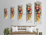 Vibrant Fruit Canvas Print with Grapes and Apples, Fall Rustic Kitchen Art, Farmhouse Vertical Living Room Wall Decor