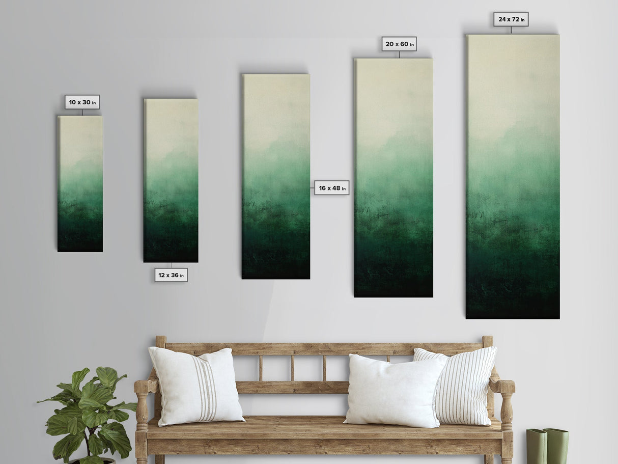 Sage Green Ombre Framed Canvas Print Minimalist Abstract Art Vertical Wall Decor Modern Green Wall Art Bedroom Accent Piece
