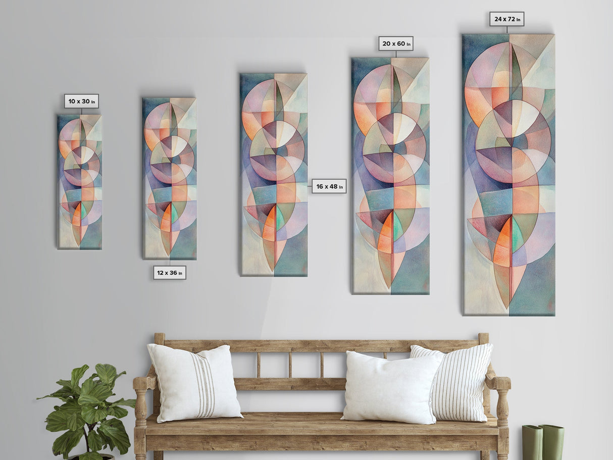 Geometric Abstract Framed Canvas Print Pastel Colorful Wall Art Matisse Inspired Decor Living Room Art Modern Home Accent
