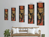 Striking Leopard Canvas Print with Abstract Background, Bold Wild Cat Wall Art, Ideal for Rustic Decor and Living Room Accent
