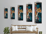 Leopard Wall Art Framed Canvas Print Featuring Elegant and Colorful Design, Perfect Vertical Boho Home Decor Accent Piece