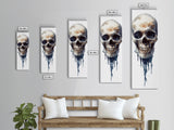Framed Canvas Print Skull Art for Gothic Decor, Moody Halloween Wall Art, Original Skull Artwork, Living Room Art, Gift Idea for Him