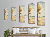 Framed Canvas Print of Oak Tree Art with Golden Autumn Leaves, Tall Skinny Art, Extra Wide Rustic Wall Art, Nature Gift Idea, Above Couch Decor