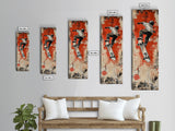 Skateboarder Canvas Print, Red and Black Urban Wall Art, Graffiti Inspired Vertical Artwork, Gift Idea for Living Room or Teen Bedroom