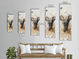 Elephant Wall Art Canvas Print African Art Safari Painting Rustic Decor Vertical Long Narrow Wall Art Animal Lover Gift