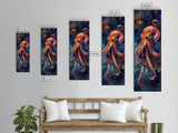 Mesmerizing Octopus Art Framed Canvas Print Vibrant Underwater Decor Nautical Wall Art Whimsical Sea Creature Marine Life Artwork