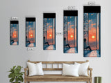 Serene Sunset Reflection Framed Canvas Print Moody Art Bedroom or Living Room Coastal Decor Horizontal Wall Painting Piece