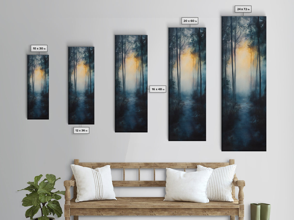 Forest Sunrise Pathway Framed Canvas Print | Smoky Mountain Art | Rustic Decor | Bedroom Art | Fall Artwork | Landscape Painting