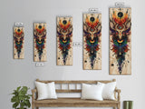 Enchanted Deer Canvas Print Featuring Sacred Geometry, Vibrant Color Palette, Boho Art And Ideal Living Room Rustic Wall Decor