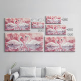 Elegant Swan Painting Framed Canvas Print Featuring Swan Painting and Moody Art Pink Wall Art Bedroom Wall Art Romantic Living Decor