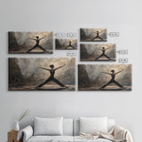 Warrior Pose Canvas Print Zen Yoga Wall Art Neutral Modern Minimalist Living Room Home Decor Therapy Art Unique Gift Idea Boho