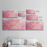 Light Pink Cherry Blossom Canvas Print | Cherry Blossom Painting | Sakura Wall Art | Nature Inspired Art | Bedroom Above Bed Decor