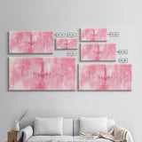 Vintage Chandelier Canvas Print in Soft Pink, Elegant Rustic Wall Art with Wabi Sabi Aesthetic, Perfect Guest Room or Living Room Art