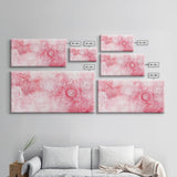 Intricate Lace Pattern Framed Canvas Print, Sacred Geometry Art, Light Pink Abstract Wall Art, Feminine and Minimalist Home Decor