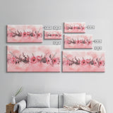 Floral Garland Canvas Print California Poppy Art Horizontal Wall Art Rustic Decor Farmhouse Style Wildflower Painting Gift Idea