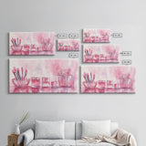 Makeup Brushes Still Life Canvas Print Light Pink Wall Art Dorm Decor Wabi Sabi Art Gift Idea Living Room or Vanity Artwork