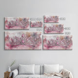 Regal Crown Painting Framed Canvas Print Goddess Art Print Pink Abstract Art Light Pink Wall Art Bedroom Decor Unique Gift Idea