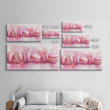 Pink Macarons Canvas Print | Whimsical Art, Food Review Kitchen Art, Light Pink Wall Art, Rustic Decor, Kitchen Wall Art, Dining Room Decor