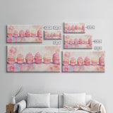 Whimsical Cupcake Canvas Print Pastel Pink Kitchen Art Light Pink Wall Art Food Review Kitchen Decor Gift Idea For Her