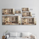 Serene Boho Nook Canvas Print, Minimalist Wabi Sabi Wall Art Vertical Decor, Rustic Botanical Artwork Guest Room Inspiration Idea