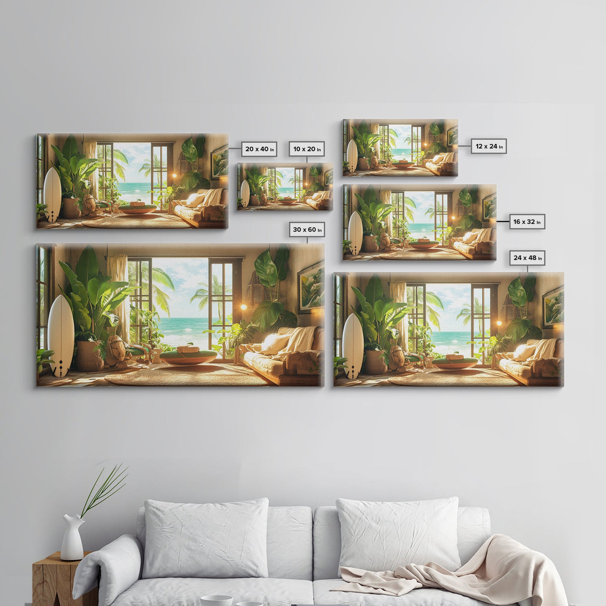 Surfside View Canvas Print Coastal Cowgirl Wall Art Tropical Beach Room Decor Nautical Wall Art Living Room Art Farmhouse Art Gift Idea