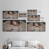 Sleeping Angel Peace Canvas Print Featuring Angel Art Prints and Wabi Sabi Art Perfect Bedroom Wall Art Above Bed Wall Decor