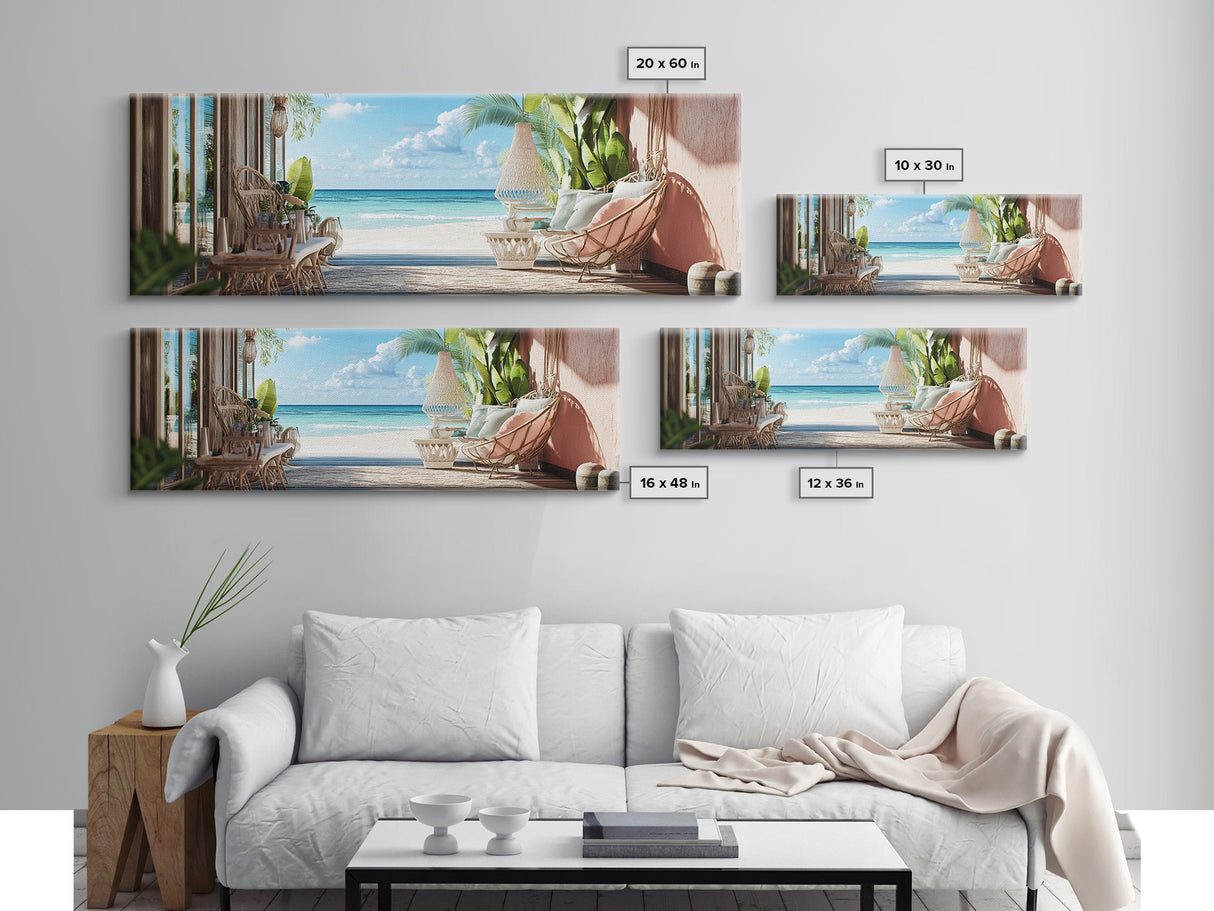 Oceanic Retreat Canvas Print Coastal Decor Nautical Seascape Painting Minimalist Zen Wall Art Relaxing Bedroom Horizontal Artwork